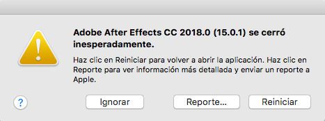 Adobe premiere pro cc se ha cerrado inesperadamente machado